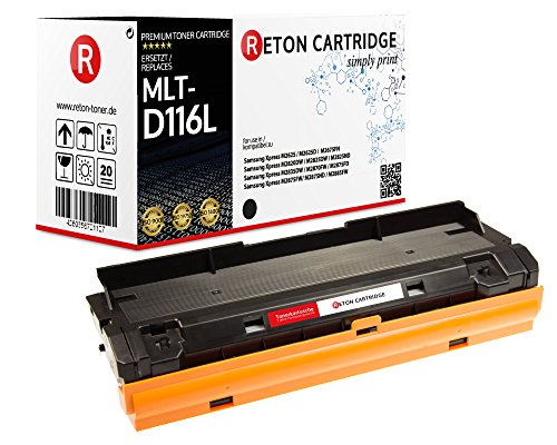 2 Original Reton Toner je 4.800 Seiten kompatibel, Schwarz, MLT-D116L für Samsung Xpress M2625, M2625D, M2675FN, M2820DW, M2825DW, M2825ND, M2835DW, M2875FD, M2875FW, M2875ND, M2885FW von RETON CARTRIDGE