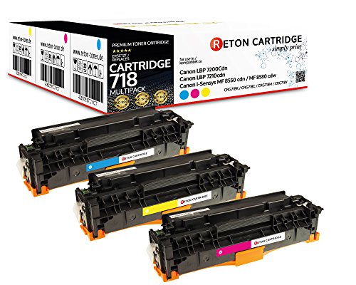 3 Reton Toner kompatibel mit 718 718C 718M 718Y für Canon LBP-7200CDN LBP-7210CDN i-Sensys MF-8550 CDN MF-8580 CDW MF-8350cdn von RETON CARTRIDGE