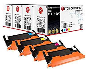 4 Original Reton Toner kompatibel, als Ersatz für CLT-P406C für Samsung CLP-360 CLP-365 CLP-365W CLX-3300 CLX-3305 CLX-3305FN CLX-3305FW CLX-3305W Xpress C410W C460FW C460W von RETON CARTRIDGE