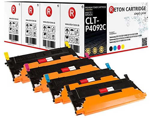 4 Original Reton Toner kompatibel nach ( ISO-Norm 19798 ) ersetzt CLT-P4092C für Samsung CLP-310N CLP-315 CLP-315W Samsung CLX-3170 CLX-3170FN CLX-3175 CLX-3175FN CLX-3175FW CLX-3175N von RETON CARTRIDGE