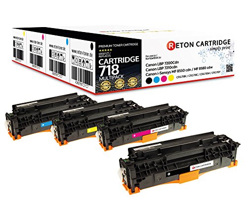 4 Original Reton Toner kompatibel zu 718 718K 718C 718M 718Y für Canon LBP-7200CDN Canon LBP-7210CDN Canon i-Sensys MF-8550 CDN Canon i-Sensys MF-8580 CDW von RETON CARTRIDGE