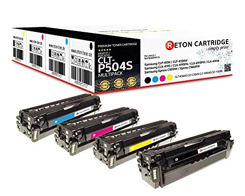 4 Reton Toner mit 35% mehr Leistung kompatibel für CLT-P504C für Samsung CLP-415N CLP-415NW CLX-4190 CLX-4195FN CLX-4195FW CLX-4195N Xpress C1810W C1860FW von RETON CARTRIDGE