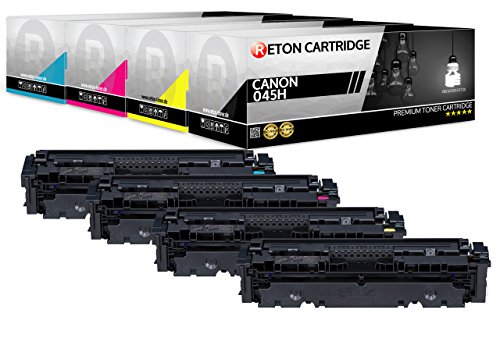 4 Reton kompatibel Toner | 25% höhere Reichweite | als Ersatz für 045H 045 für Canon LBP613Cdw LBP611Cn MF635Cx MF633Cdw MF631Cn schwarz Cyan Magenta gelb von RETON CARTRIDGE