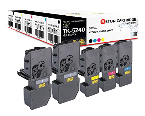 5 Original Reton Toner | 50% höhere Druckleistung | kompatibel für Kyocera TK-5240 für Kyocera ECOSYS M5526cdn, M5526cdw, P5026cdn, P5026cdw von RETON CARTRIDGE