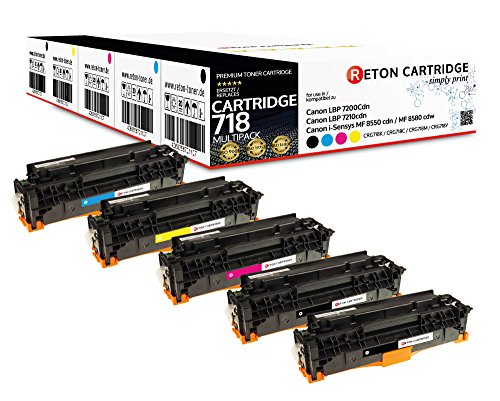 5 Original Reton Toner kompatibel zu 718 718K 718C 718M 718Y für Canon LBP-7200CDN Canon LBP-7210CDN Canon i-Sensys MF-8550 CDN Canon i-Sensys MF-8580 CDW von RETON CARTRIDGE