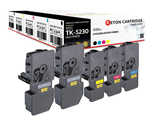 5 Reton Toner | 50% höhere Reichweite | kompatibel zu Kyocera TK-5230 für Kyocera ECOSYS M5521cdn M5521cdw P5021cdn P5021cdw von RETON CARTRIDGE