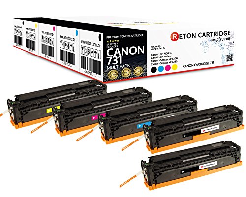 5 Reton kompatibel Toner als Ersatz für 731 731H 731C 731M 731Y für Canon LBP-7100cn LBP-7110cw i-Sensys MF623Cn MF628cw MF8200 MF8280 von RETON CARTRIDGE