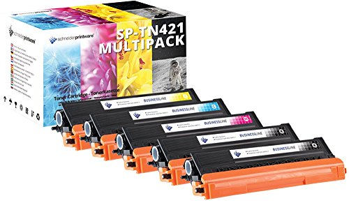 5 Schneider Printware Toner | 40% höhere Druckleistung | kompatibel mit TN-421 für Brother DCP-L8410CDW, HL-L8260CDW, HL-L8360CDW, MFC-L8690CDW, MFC-L8900CDW von RETON CARTRIDGE