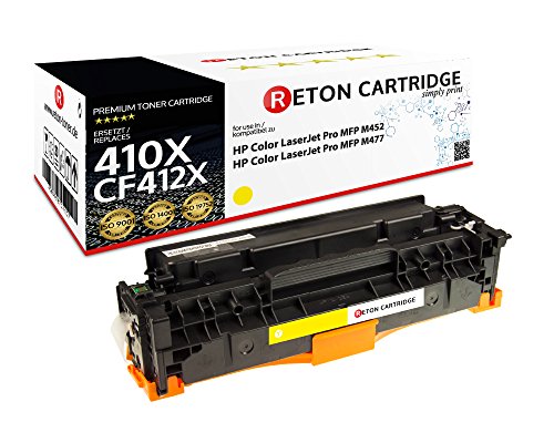 Original Reton Toner, Kompatibel, Gelb für HP 410x (CF412X), für HP Color Laserjet Pro MFP M477fdw M477fdn M477fn M477fnw Pro M452dn M452nw MFP M377dw von RETON CARTRIDGE