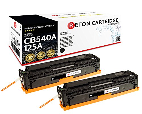 Original Reton Toner, kompatibel, 2er Set-Schwarz für HP CM1312mfp (CB540A), HP 125A, Color Laserjet CP1515, CP1515N, CP1515NI, CP1518, CP1518NI, CP1312, CP1312MFP, CP1512, CP1512MFP, Schwarz von RETON CARTRIDGE