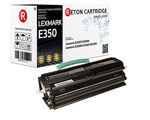 Original Reton Toner, kompatibel, 2er Set-Schwarz für Lexmark E350 (0E250A21E, 0E352H11E), Lexmark E250d E350d E250dn E350dn E352dn E450 E450dn von RETON CARTRIDGE