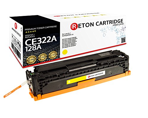 Original Reton Toner, kompatibel, Gelb für HP PRO CM1410 (CE322A), HP 128A, Color Laserjet CM1415, CM1415FNW, CM1415FN, CP1520, CP1525, CP1525N, CP1525NW, CP1521N, Gelb von RETON CARTRIDGE