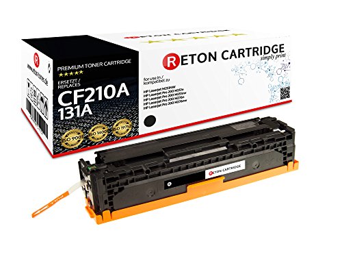 Original Reton Toner 35% höhere Reichweite kompatibel zu HP CF210X CF210A 131A schwarz für HP Laserjet Pro 200 Color M251n M251nw MFP M276n M276nw von RETON CARTRIDGE