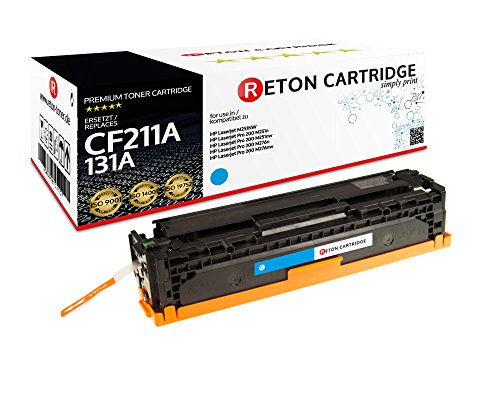 Original Reton Toner 35% höhere Reichweite kompatibel zu HP CF211A 131A Cyan für HP Laserjet Pro 200 Color M251n M251nw MFP M276n M276nw von RETON CARTRIDGE