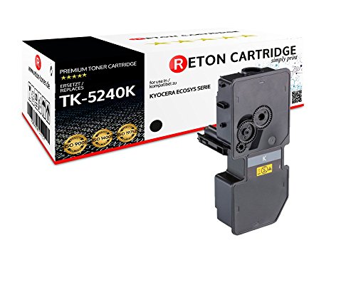 Original Reton Toner | 50% höhere Druckleistung | kompatibel zu Kyocera TK-5240 TK-5240K 1T02R70NL0 für Kyocera ECOSYS M5526cdn, M5526cdw, P5026cdn, P5026cdw von RETON CARTRIDGE