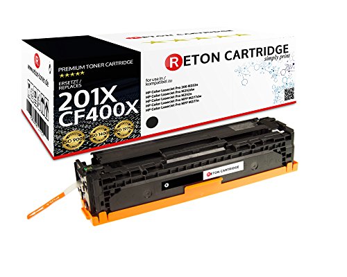 Original Reton Toner kompatibel nach (ISO-Norm 19798) ersetzt CF400X 201X für HP Color Laserjet Pro 200 M252n Laserjet Pro M252dw Laserjet Pro MFP M277dw Laserjet Pro MFP M277n von RETON CARTRIDGE