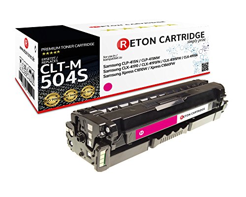 Original Reton Toner mit 35% mehr Leistung kompatibel zu Samsung CLT-M504S für Samsung CLP-415N CLP-415NW CLX-4190 CLX-4195FN CLX-4195FW CLX-4195N Xpress C1810W C1860FW von RETON CARTRIDGE