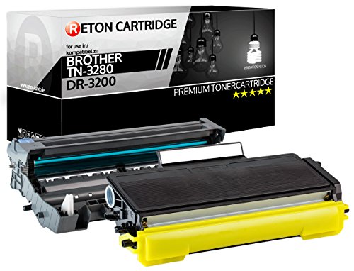 Original Reton Toner und Bildtrommel | 60% höhere Reichweite | kompatibel zu Brother TN-3280 Toner und Brother DR-3200 Trommel von RETON CARTRIDGE