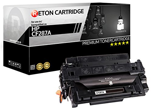 Reton Toner | 30% höhere Reichweite | kompatibel für HP CF287A 87A Laserjet Enterprise M506 Series MFP M527 M520 - Schwarz von RETON CARTRIDGE