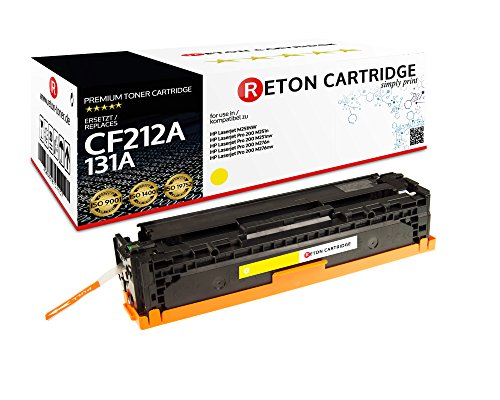 Reton Toner 35% höhere Reichweite kompatibel für HP CF212A 131A gelb für HP Laserjet Pro 200 Color M251n M251nw MFP M276n M276nw von RETON CARTRIDGE