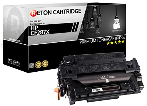 Zuverlässiger Reton Toner | 20% höhere Reichweite | kompatibel zu HP CF287X 87X Laserjet Enterprise M506 Series MFP M527 M520 - Schwarz von RETON CARTRIDGE