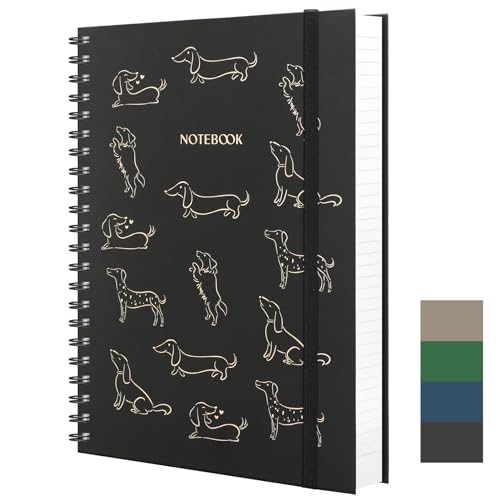 RETTACY A5 Spiral Notizbuch, Hardcover Wirebound Notizbücher, 160 Seiten College Liniertes für das Schreiben, 100gsm dickes Papier, für Frauen Arbeit Schule Zubehör 9,4 x 14,5cm - Schwarz RETTACY A5 Spiral Notizbuch, Hardcover Wirebound Notizbücher, 160 Seiten College Liniertes für das Schreiben, 100gsm dickes Papier, für Frauen Arbeit Schule Zubehör 9,4 x 14,5cm - Schwarz von RETTACY