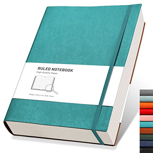 RETTACY Notizbuch A4 liniert - Dickes Tagebuch mit 320 nummerierten Seiten, 1 Rücktasche und hochwertigem Softcover für Frauen und Männer im Büro oder in der Schule, 21,5 x 27,9cm von RETTACY