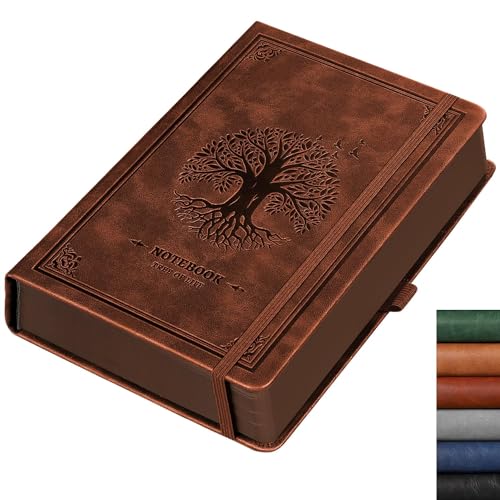 RETTACY Dick liniertes Tagebuch, A5, Hardcover, Leder-Tagebuch mit 320 nummerierten Seiten zum Schreiben, 100 g/m², liniertes Papier, für Damen, Herren, Arbeit, Büro, Schule, 14,5 x 21 cm, Braun RETTACY Dick liniertes Tagebuch, A5, Hardcover, Leder-Tagebuch mit 320 nummerierten Seiten zum Schreiben, 100 g/m², liniertes Papier, für Damen, Herren, Arbeit, Büro, Schule, 14,5 x 21 cm, Braun von RETTACY