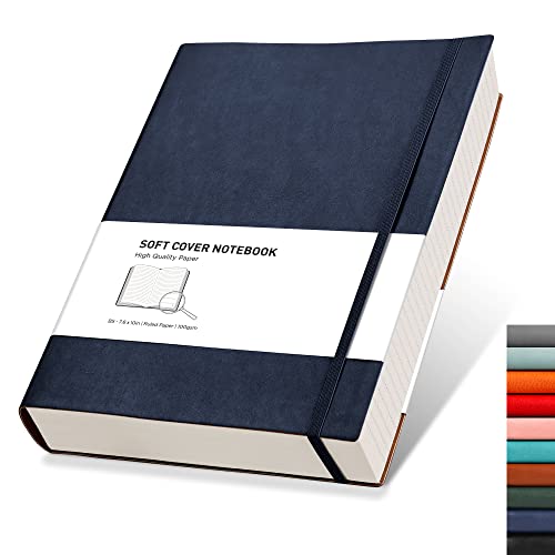 RETTACY Notizbuch B5 liniert - Dickes Tagebuch mit 320 nummerierten Seiten, 1 Rücktasche und hochwertigem Softcover für Frauen und Männer im Büro oder in der Schule, 19 x 25 cm - Blau RETTACY Notizbuch B5 liniert - Dickes Tagebuch mit 320 nummerierten Seiten, 1 Rücktasche und hochwertigem Softcover für Frauen und Männer im Büro oder in der Schule, 19 x 25 cm - Blau von RETTACY