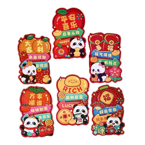 6 Stück Chinesisches Neujahrspaket Kollektion Schlangenjahr Feier Geldtasche Mode Accessoire für Familie und Freunde von RETUOLWAG
