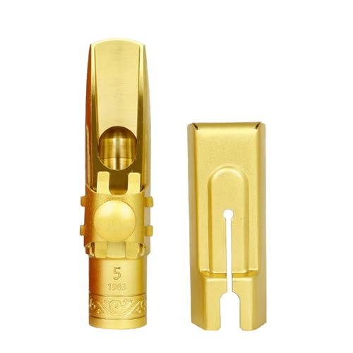 Altos Saxophon-Mundstück mit Kappen und Ligaturen, Messing, Eb-Altosaxophon-Mundstücke für Profis und Anfänger Altos Saxophon-Mundstück mit Kappen und Ligaturen, Messing, Eb-Altosaxophon-Mundstücke für Profis und Anfänger von RETUOLWAG