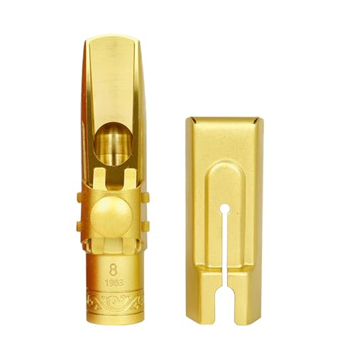 Altos Saxophon-Mundstück mit Kappen und Ligaturen, Messing, Eb-Altosaxophon-Mundstücke für Profis und Anfänger Altos Saxophon-Mundstück mit Kappen und Ligaturen, Messing, Eb-Altosaxophon-Mundstücke für Profis und Anfänger von RETUOLWAG