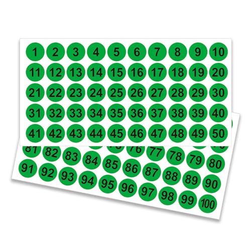 Zahlenaufkleber, rund, für Bürospinde, Ordner, Ordner, Klassifizierungsetiketten, 25 mm, 50 Blatt von RETUOLWAG