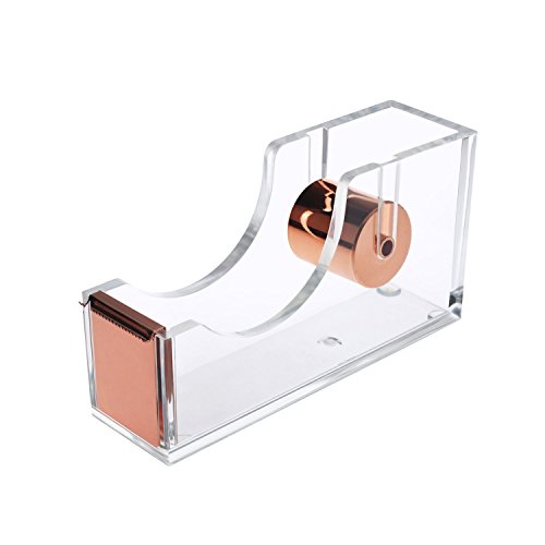 RETYLY Deluxe Acryl Design Buero Desktop Bandspender klar Rose Gold RETYLY Deluxe Acryl Design Buero Desktop Bandspender klar Rose Gold von RETYLY