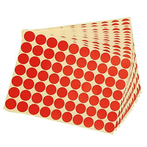 RETYLY Kreise, runde Code-Aufkleber, selbstklebend, 19 mm, Rot von RETYLY