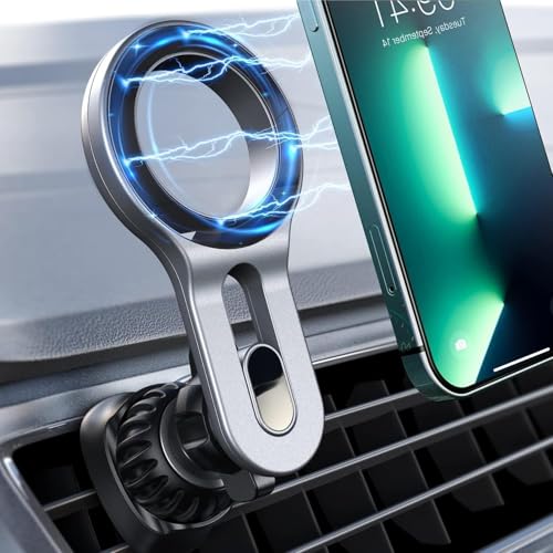 RETZLA KFZ-Halterung, [Schnellinstallation] Magnetische KFZ-Handyhalterung Lüftung, Auto LKW Zubehör Geschenke für Sie 16e 16 Pro Max 15 14 13 12 Plus Mini Männer Frauen (Silber) von RETZLA