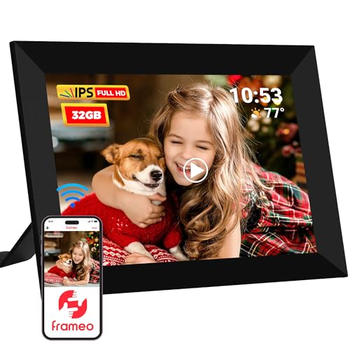 REUMAR Digitaler Bilderrahmen, 10,1 Zoll, WiFi-Smart-Digital-Bilderrahmen, IPS-LCD-Touchscreen, automatische Drehung, integrierter 32-GB-Speicher, einfache Einrichtung zum Teilen von Fotos und Videos REUMAR Digitaler Bilderrahmen, 10,1 Zoll, WiFi-Smart-Digital-Bilderrahmen, IPS-LCD-Touchscreen, automatische Drehung, integrierter 32-GB-Speicher, einfache Einrichtung zum Teilen von Fotos und Videos von REUMAR