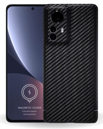 REUTERSON Carbon Cover Xiaomi 12 Pro (Magnetic) | Echtes Carbon | Made in Germany | Edles Design | Originale Carbon-Haptik | Hochwertige Handyhülle aus Carbon von REUTERSON