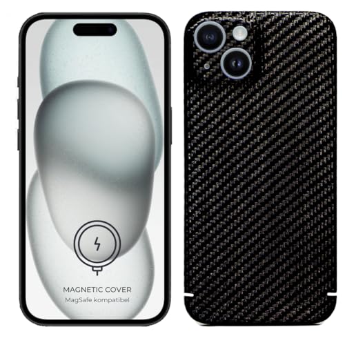 REUTERSON Carbon Cover iPhone 15 Plus Magnetic (Magnetring) Echtes Carbon | Made in Germany | Edles Design | Ultradünne Handyhülle | Hochwertige Handyhülle aus Carbon von REUTERSON