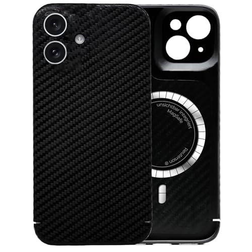 REUTERSON Carbon Cover iPhone 16 Magnetic (Magnetring) Echtes Carbon | Made in Germany | Edles Design | Ultradünne Handyhülle | Hochwertige Handyhülle aus Carbon von REUTERSON