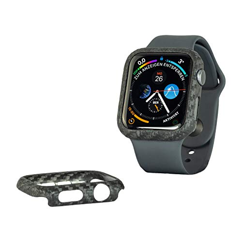 REUTERSON Carbon Handyhülle für Apple Watch I Carbon Case Apple Watch, Schutzhülle für Apple Watch, aus echtem Carbon, ultradünn, stoßfest, mit präzisen Aussparungen (Apple Watch 6 44) von REUTERSON