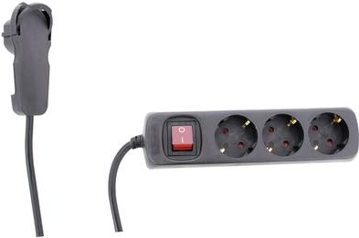 REV 0012326514 Steckdosenleiste mit Schalter 3fach Schwarz Schutzkontakt (0012326514) von REV