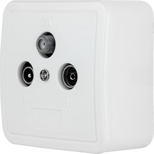 REV Standard, Antennendose Aufputz/Unterputz (TV/SAT/RF) mit Abdeckung, weiß von REV