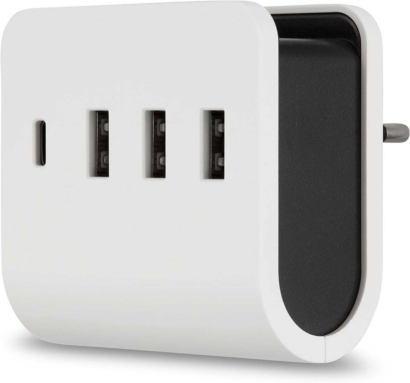 REV Ladegerät USB-Adapter QUAD zu 3x USB A, 1x USB C + Ablagefläche, 3+1 von REV