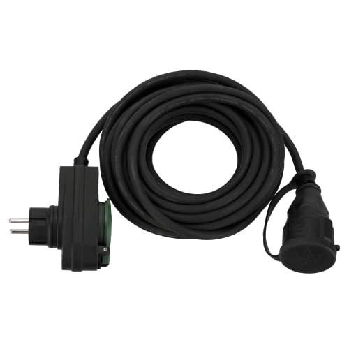 REV POWERSPLIT Verlängerungskabel 25m, sicherer Gartenstrom, IP44 mit Überlastungsschutz, schwarz von REV