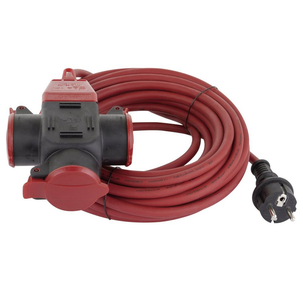 REV REV 006716 Strom Verlängerungskabel Rot 10.00 m H07RN-F 3G 1,5 mm² Verlängerungskabel, (1000.00 cm) von REV