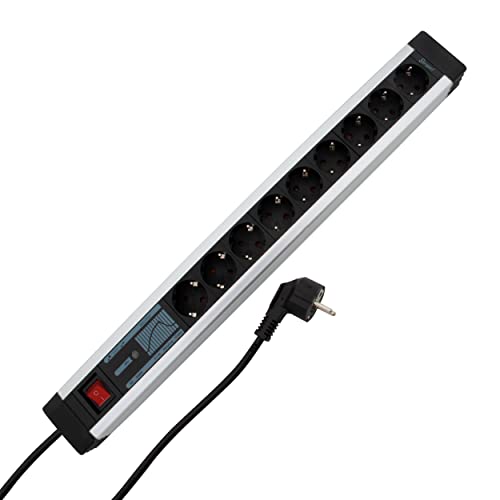 REV SupraGuard Steckdosenleiste 9-Fach - Mehrfachsteckdose mit Schalter, 3,8m Kabel, Überspannungsschutz & Netzfilter, aluoptik REV SupraGuard Steckdosenleiste 9-Fach - Mehrfachsteckdose mit Schalter, 3,8m Kabel, Überspannungsschutz & Netzfilter, aluoptik von REV