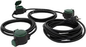 REV Supraflex - Spannungsversorgungs-Verlängerungskabel - Stromversorgung (S) bis Stromversorgung (R) - Wechselstrom 230 V - 16 A - 10 m - Schwarz, grün von REV