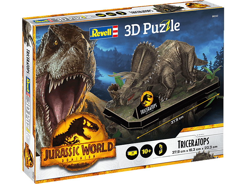 REVELL 00242 Jurassic World Dominion - Triceratops 3D Puzzle, Mehrfarbig von REVELL