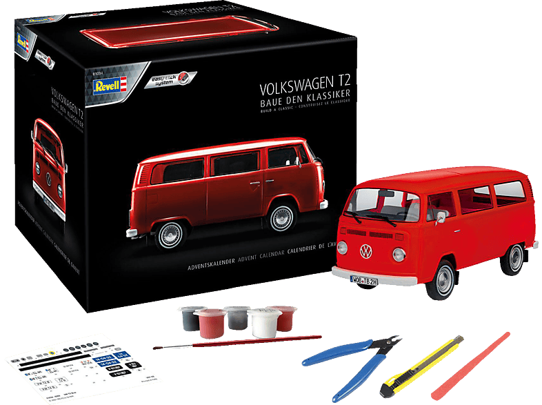 REVELL 01034 VW T2 Bus 2021 Modellbausatz, Rot von REVELL